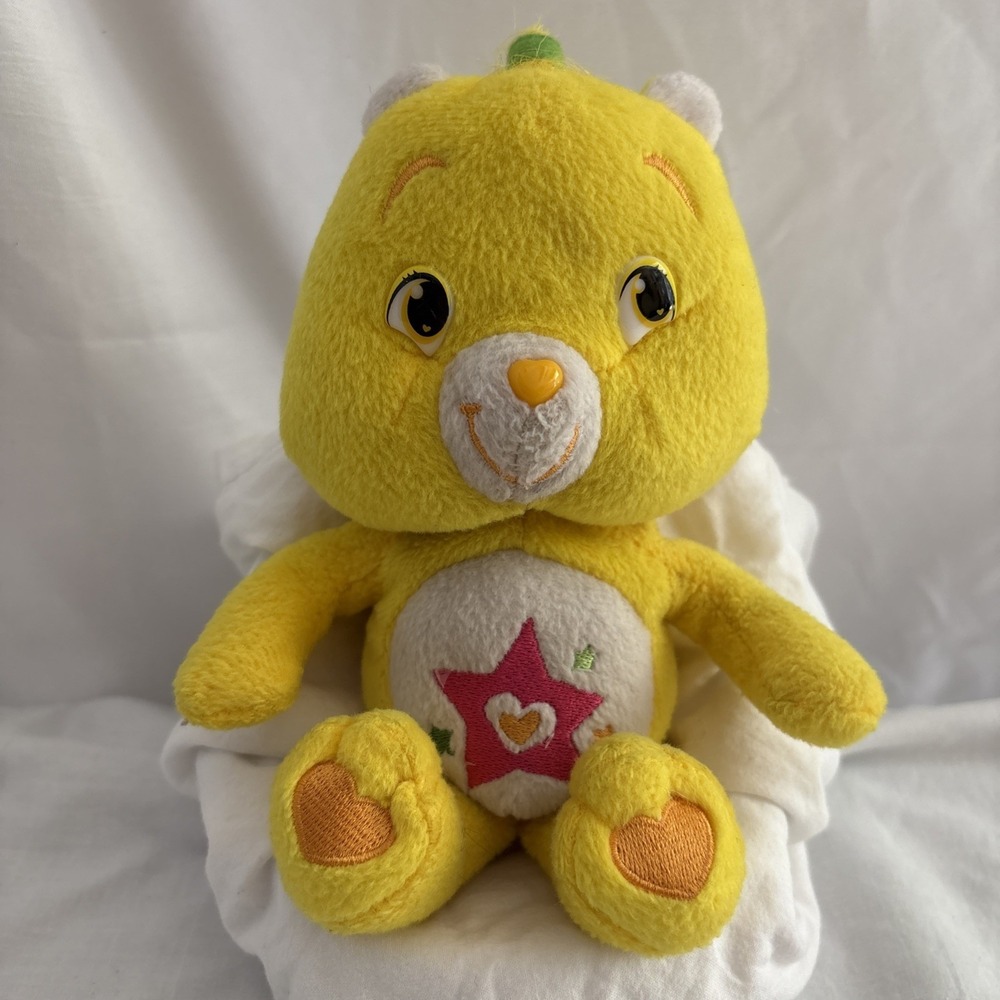 2007 Care Bears Superstar Bear Yellow Plush 9 inch Retired Collectible